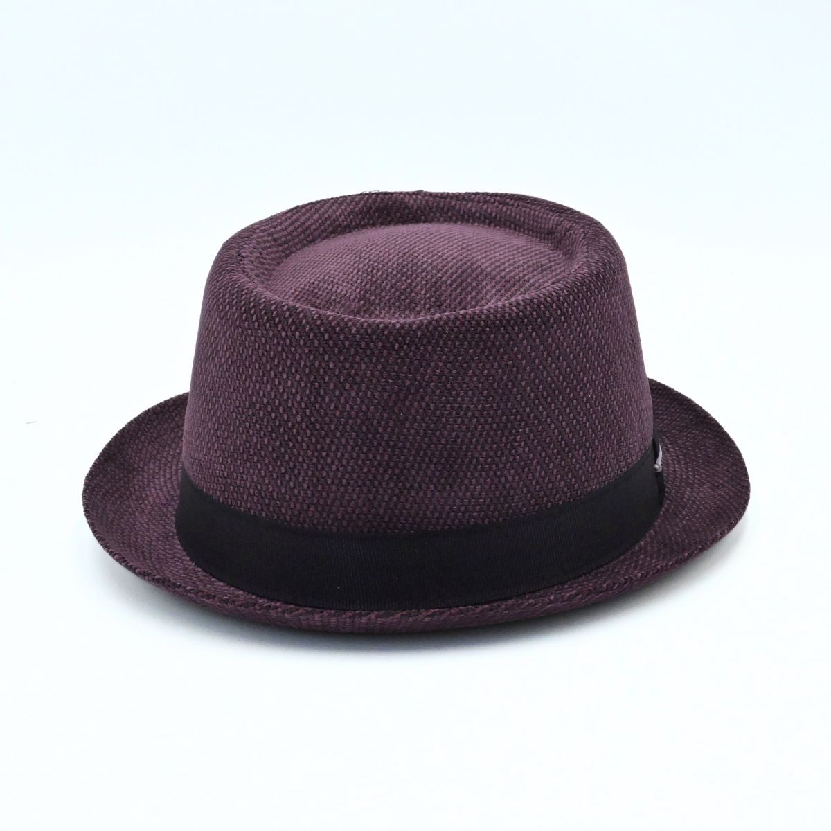 Bordo Cotton Pork Pie Hat on white background