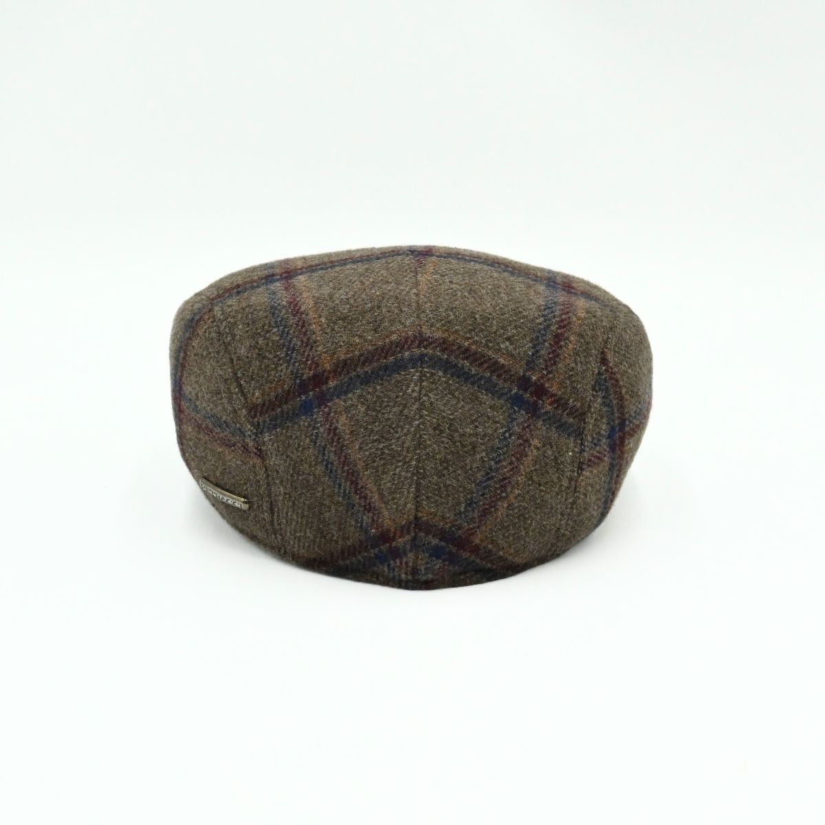 Brown Scottish Pattern Wool Cap on white background