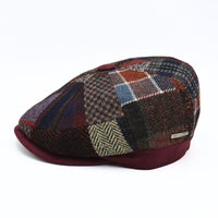 Bordo Irish Newsboy Patchwork Hat on white background