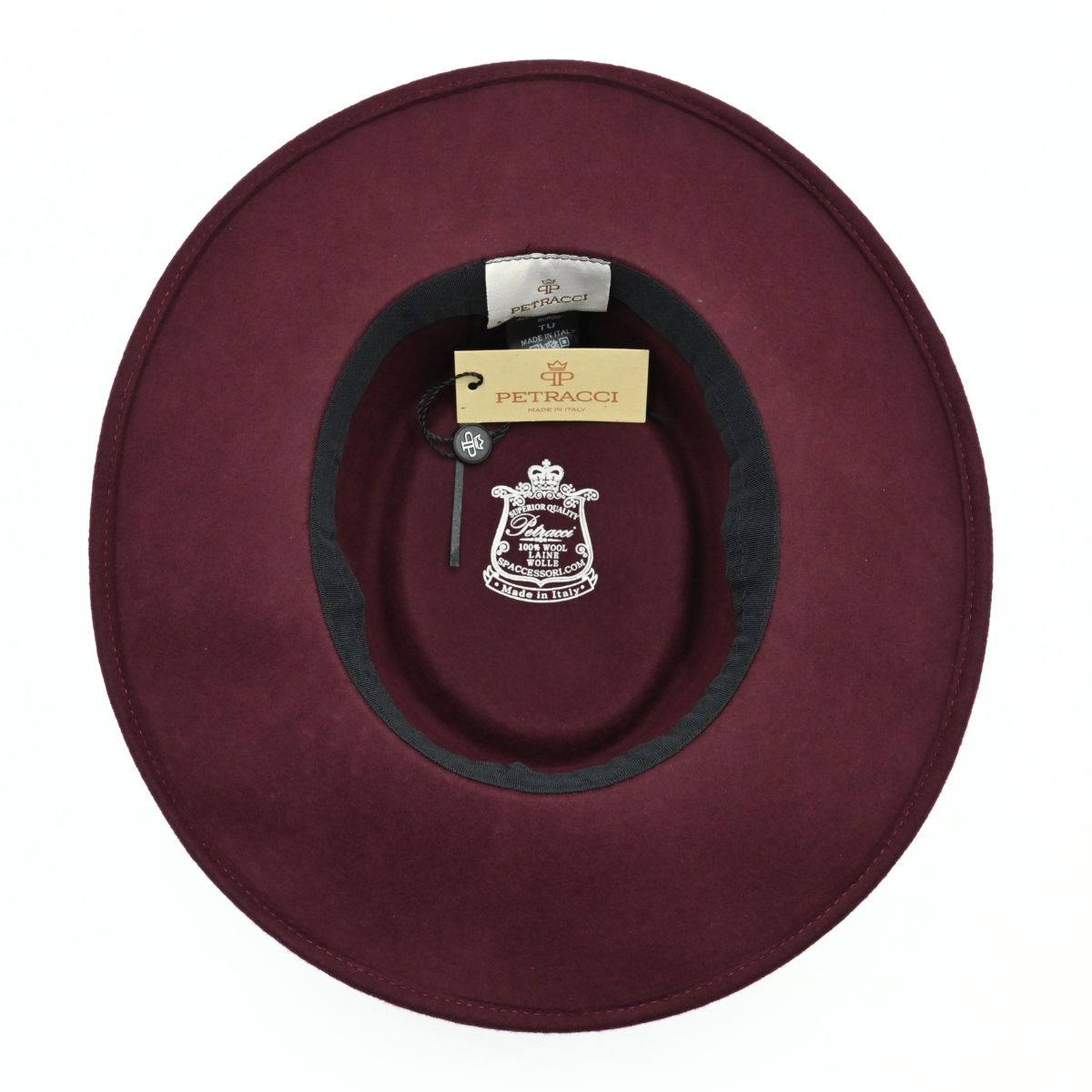 Maroon Women's Classic Wool Hat With Stitched Design