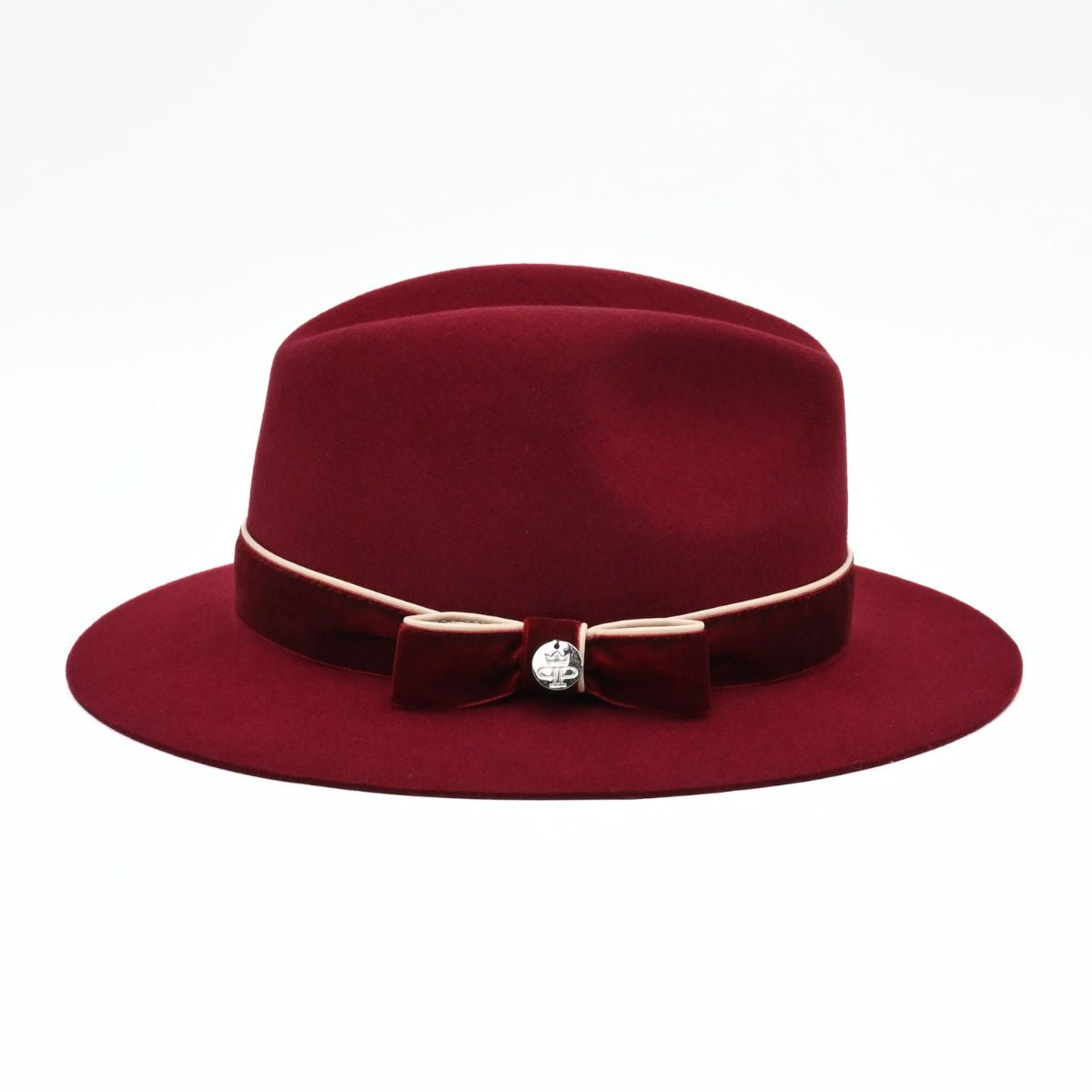 Red Women's Indiana Jones Wool Hat on white background