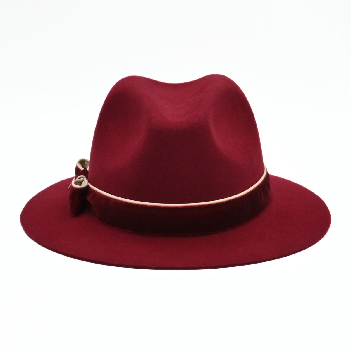 Red Women's Indiana Jones Wool Hat on white background