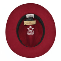 Red Women's Indiana Jones Wool Hat on white background
