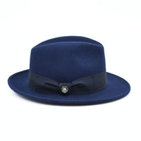 Navy Women's 1930's Wool Hat on white background