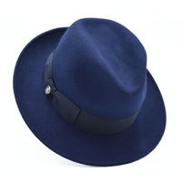 Navy Women's 1930's Wool Hat on white background