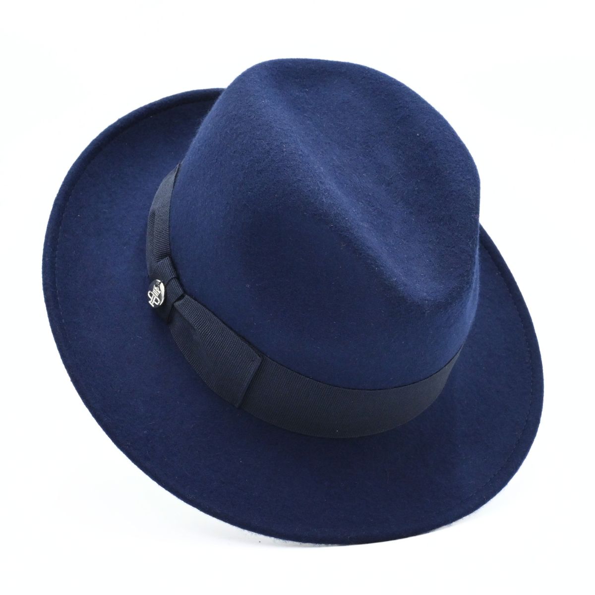 Navy Women's 1930's Wool Hat on white background