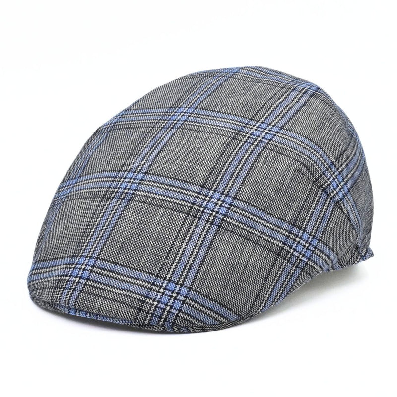 Grey Scottish Pattern Sports Cap on white background