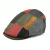 Multicolor Napoli Leather Patchwork Cap front view on white background