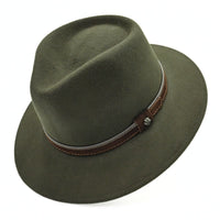 Green Fedora Water-Resistant Hat n white background
