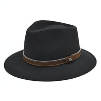 Black Fedora Water-Resistant Hat n white background