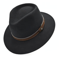 Black Fedora Water-Resistant Hat n white background