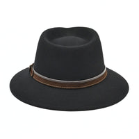 Black Fedora Water-Resistant Hat n white background