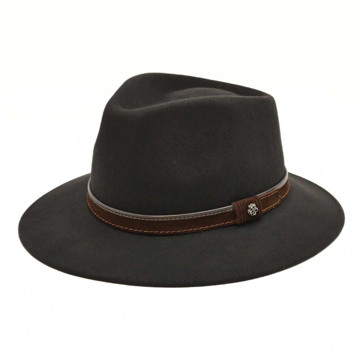 Brown Fedora Water-Resistant Hat on white background