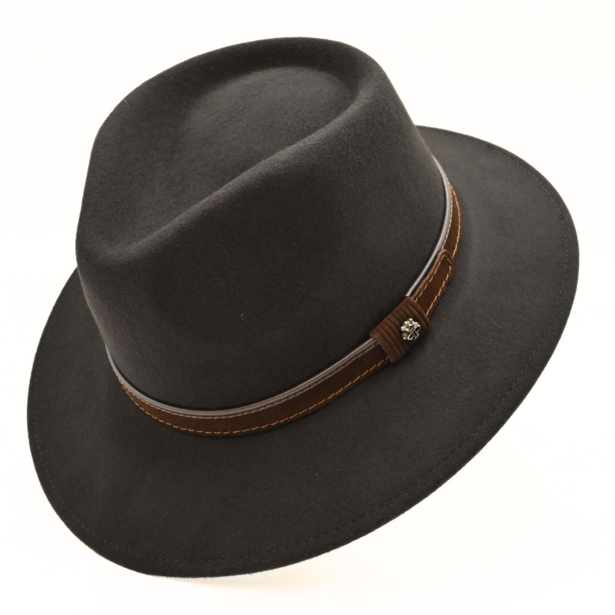 Brown Fedora Water-Resistant Hat on white background