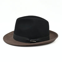 Black/Brown 1930’s Style Two Tone Hat II on white background