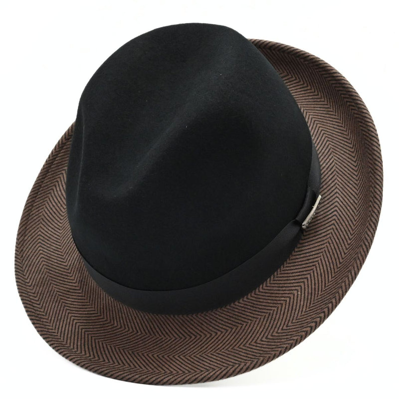 Black/Brown 1930’s Style Two Tone Hat II on white background