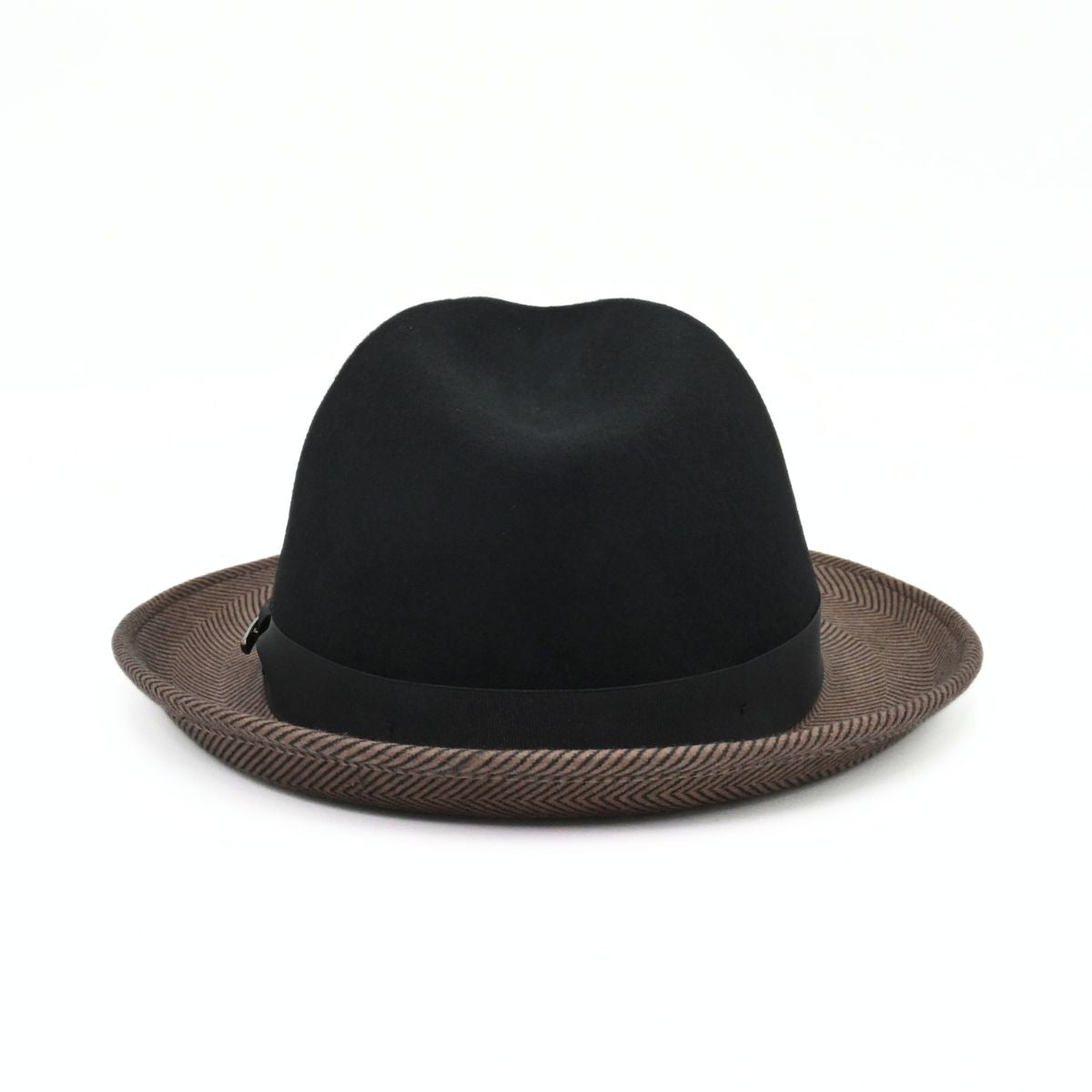 Black/Brown 1930’s Style Two Tone Hat II on white background
