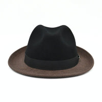 Black/Brown 1930’s Style Two Tone Hat II on white background
