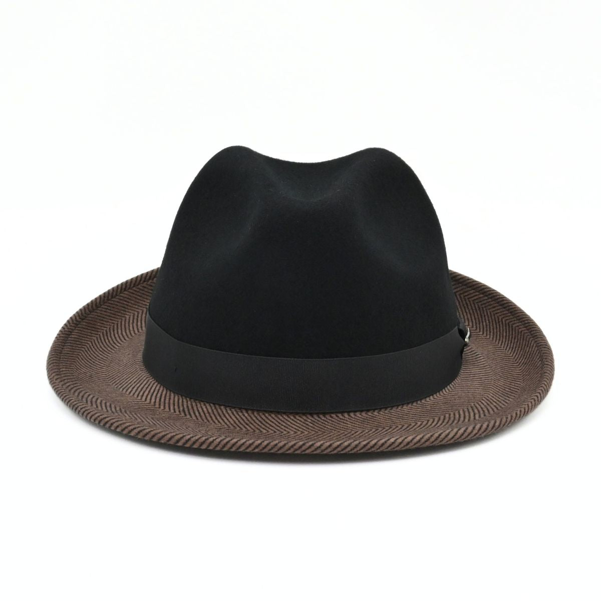 Black/Brown 1930’s Style Two Tone Hat II on white background