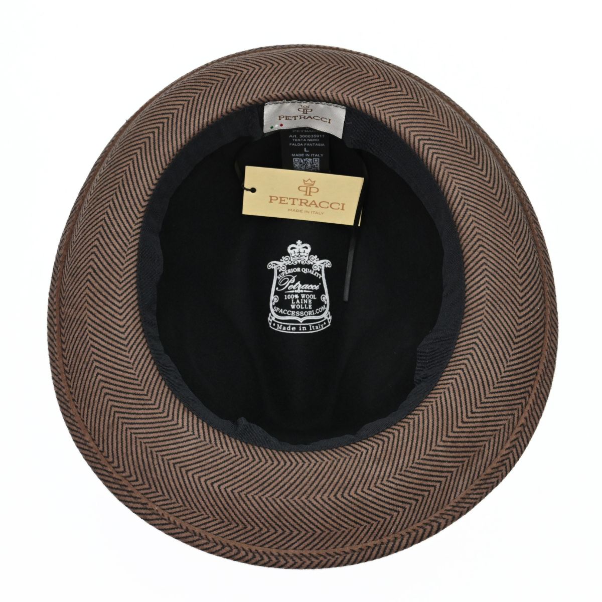 Black/Brown 1930’s Style Two Tone Hat II on white background