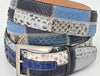 OLIMACI & CO. Python Patchwork Blue Belt