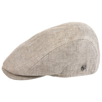 Light Brown Solid Color Linen Cap on white background