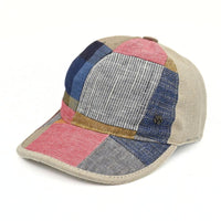 Multicolor Colorful Patchwork Baseball Cap on white background