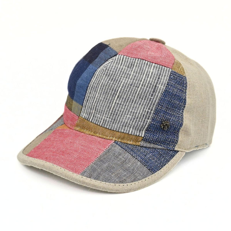 Multicolor Colorful Patchwork Baseball Cap on white background