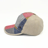 Multicolor Colorful Patchwork Baseball Cap on white background