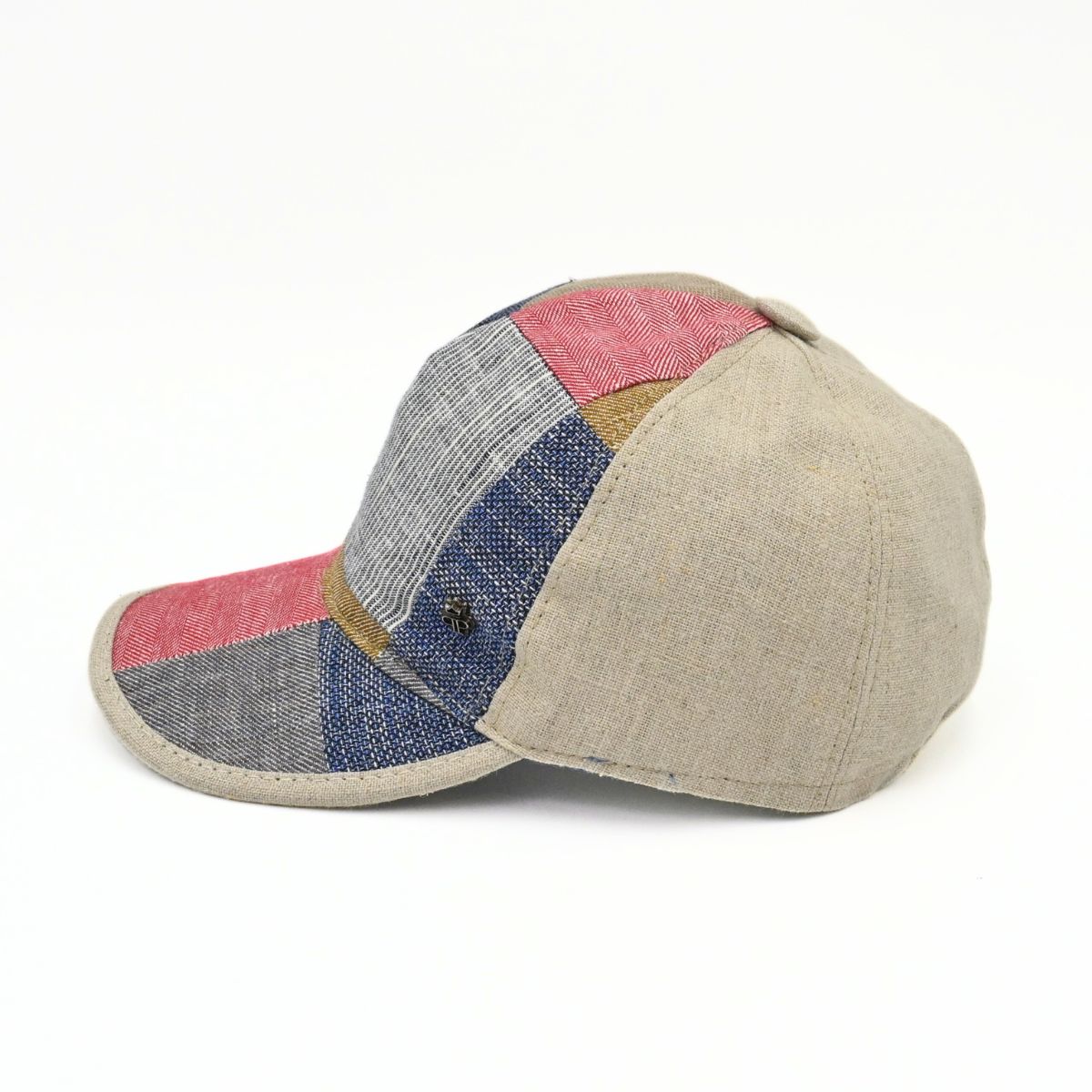 Multicolor Colorful Patchwork Baseball Cap on white background