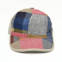 Multicolor Colorful Patchwork Baseball Cap on white background