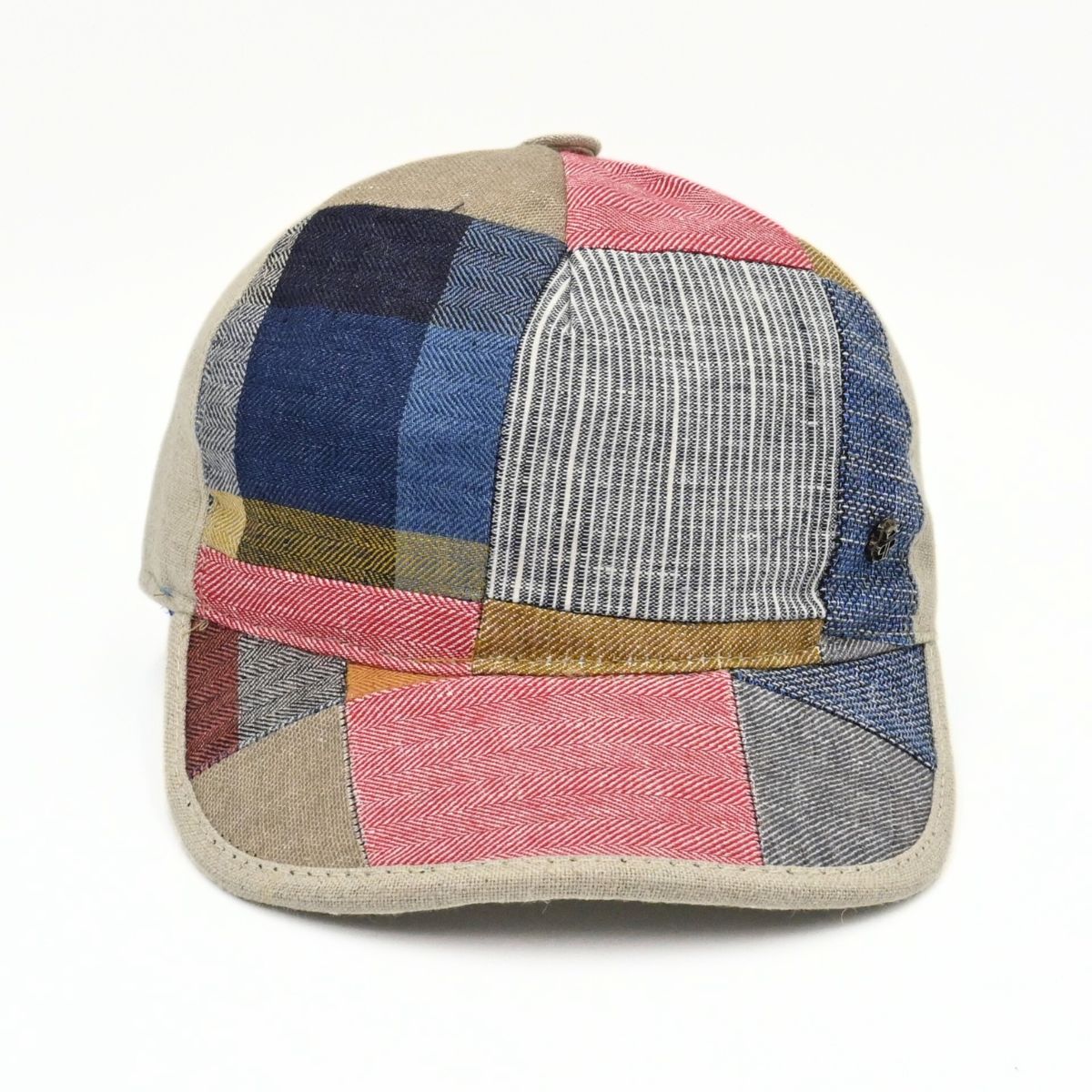 Multicolor Colorful Patchwork Baseball Cap on white background