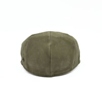 Green Leather Driver Cap on white background