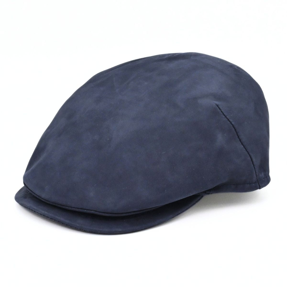 blue Leather Driver Cap on white background