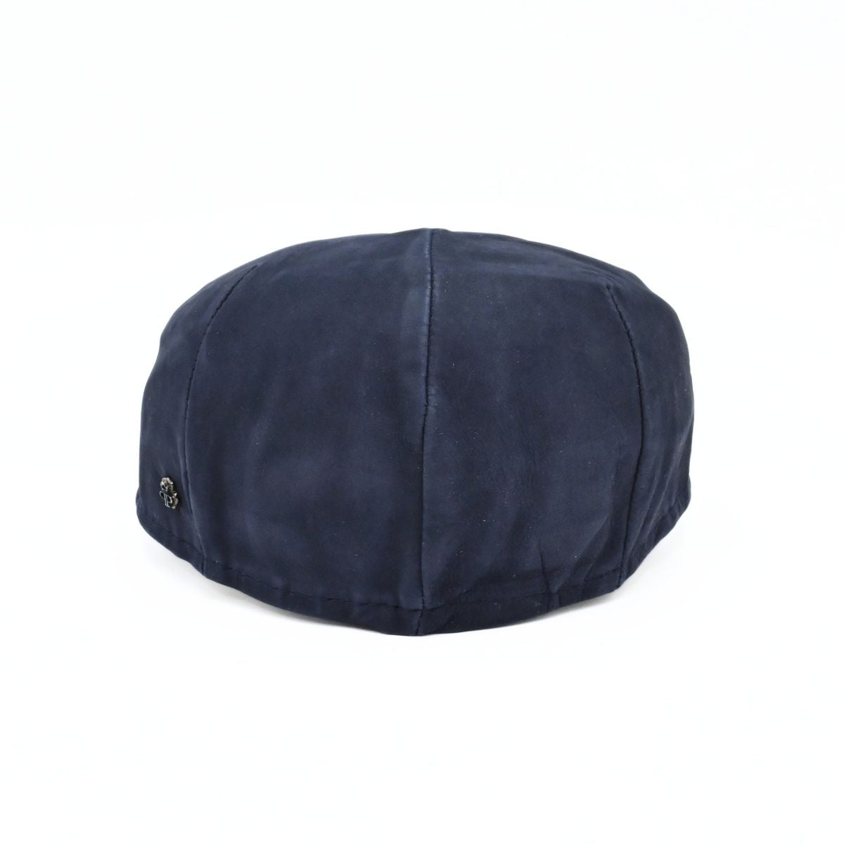 blue Leather Driver Cap on white background