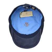 blue Leather Driver Cap on white background