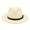 Cappello Fashion Ivory Panama Hat Indiana Style With Leather Strap on white background