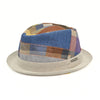 multicolor Italian Patchwork Pork Pie Hat side on white background