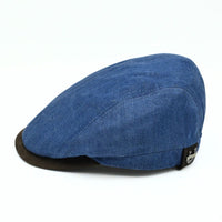 blue Genova Linen Italian Cap on white background