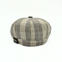 Beige Trieste Plaid Newsboy Hat on white background