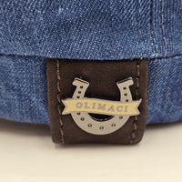 blue Genova Linen Italian Cap horseshoe Logo