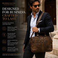 man with Brown Business Leather Bag in dark suite