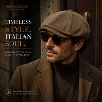 man in Brown Arezzo Italian Newsboy Hat
