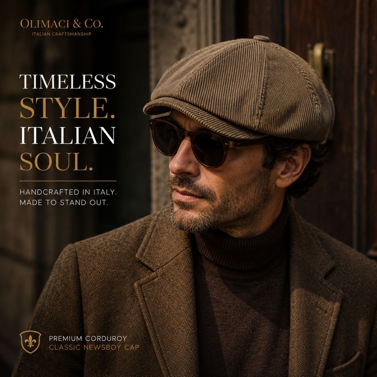 man in Brown Arezzo Italian Newsboy Hat
