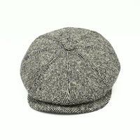 Ecru 8 panel Newsboy Fantasy Hat on white background