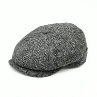 Grey 8 panel Newsboy Fantasy Hat on white background