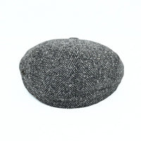 Grey 8 panel Irish Newsboy Fantasy Hat on white background
