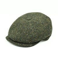 Green 8 panel Irish Newsboy Fantasy Hat on white background
