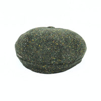 Green 8 panel Irish Newsboy Fantasy Hat on white background