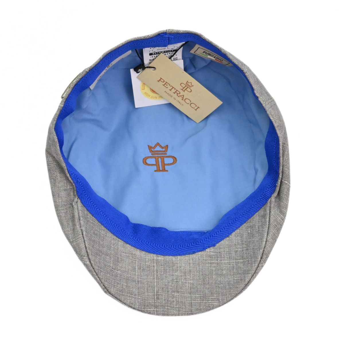 Grey Sports Cap with Bands on white background